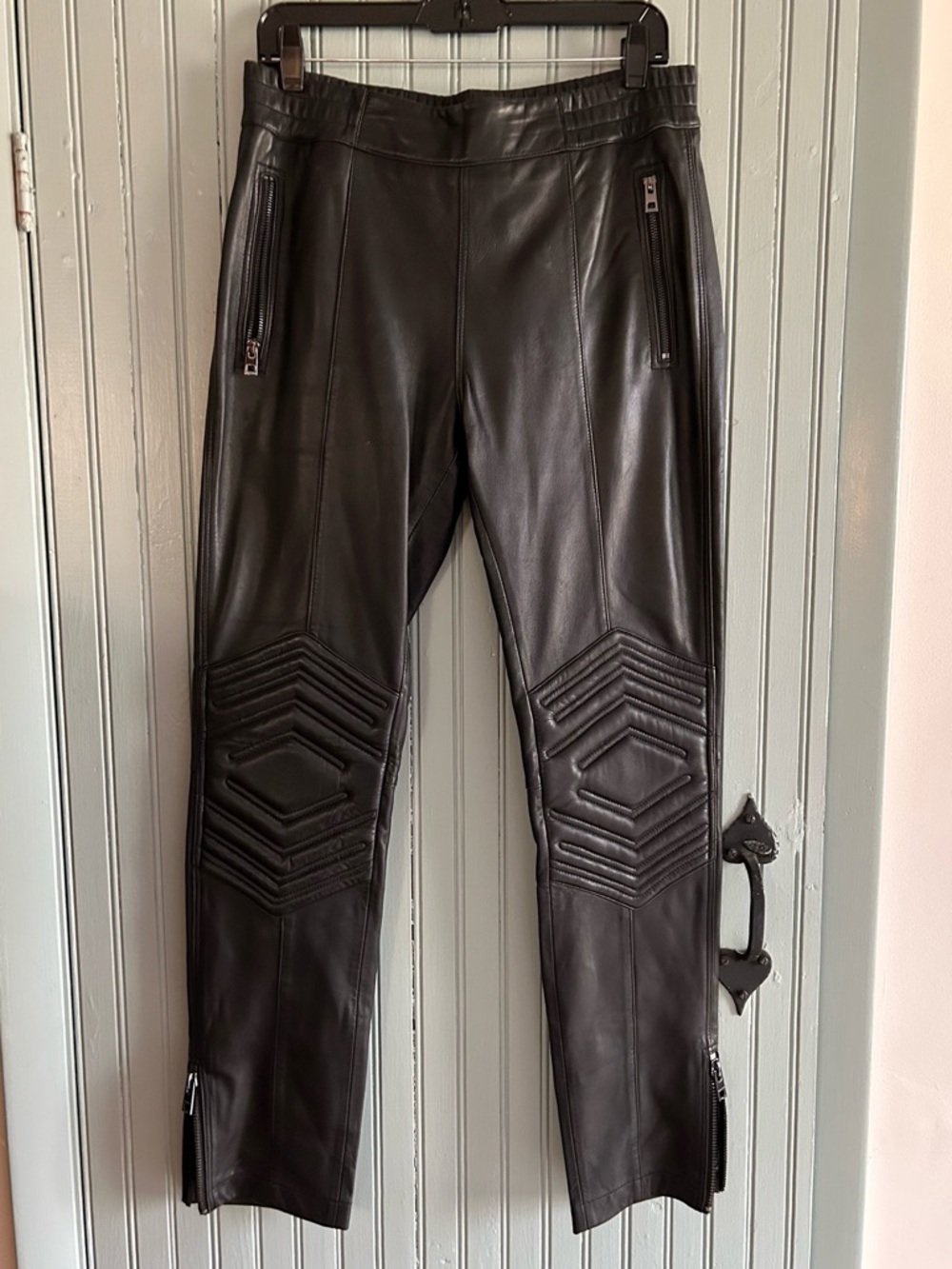 Zadig & Voltaire black leather biker pants